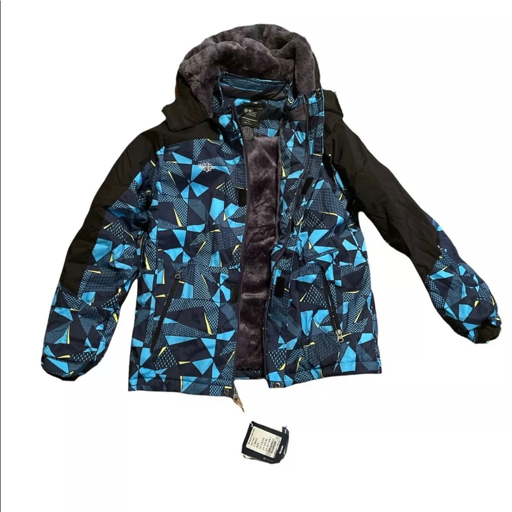 Wantdo Boy's Waterproof Ski Jacket Fleece Snowboarding Jackets Warm Thick 14/16